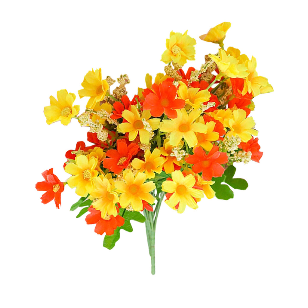 Wei's moment 6 lot de plantes artificielles pour balcon et intérieur, décoration de fleurs en plastique, plastique faux, fleurs résistantes aux UV pour tombes et jardin le coucher de soleil est rouge