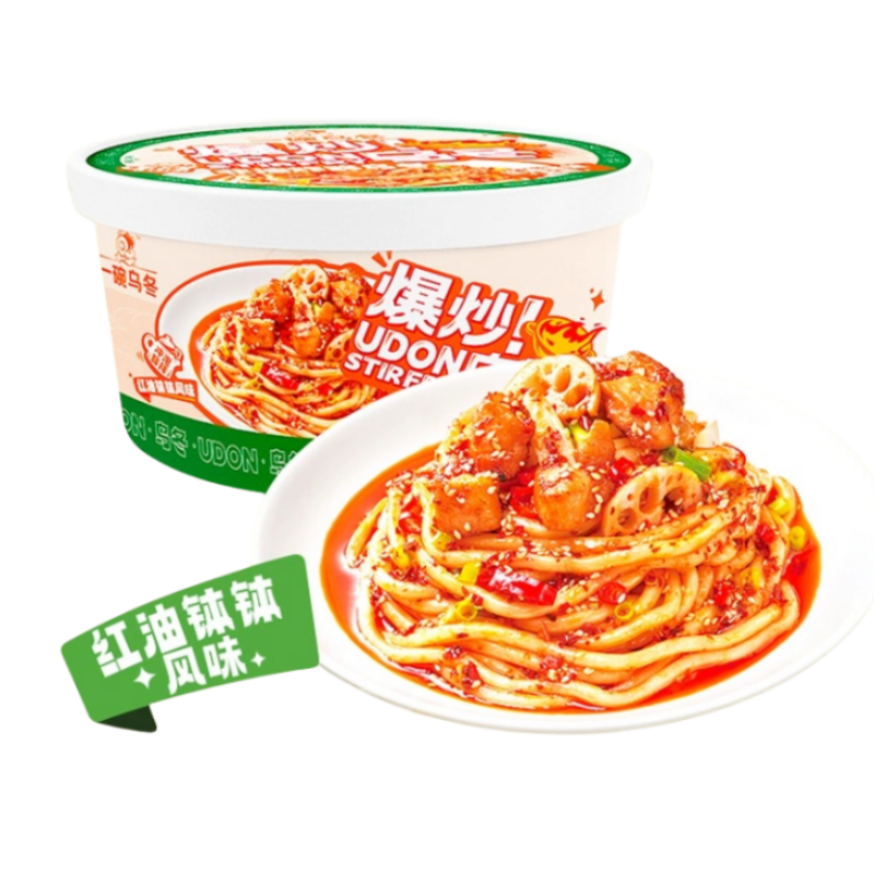 YI WAN WU DONG Nouilles udon sautées à l'huile pimentée - 252 g