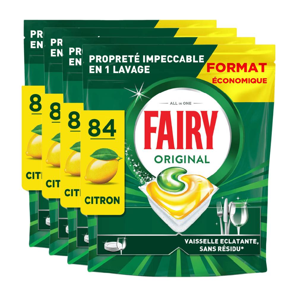 Fairy Original Capsules Lave-Vaisselle Original Citron 4 x X84 (= 336 Capsules)