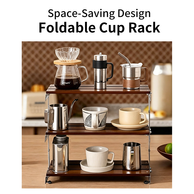 JORDAN&JUDY Étagère de rangement de bureau pliable à 3 niveaux, pour tasses et présentoir
