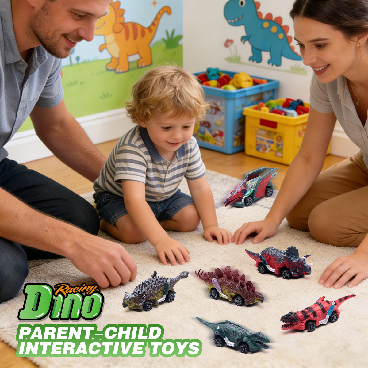 Jouets de Voitures à Rétropédalage Dinosaure, Set de 6 Voitures de Course Dinosaure en Plastique Sûr, Cadeaux de Jeu de Mini-Véhicules de Modélisation Dinosaure Réalistes pour Enfants Garçons Intérieur Extérieur Jeu de Rôle