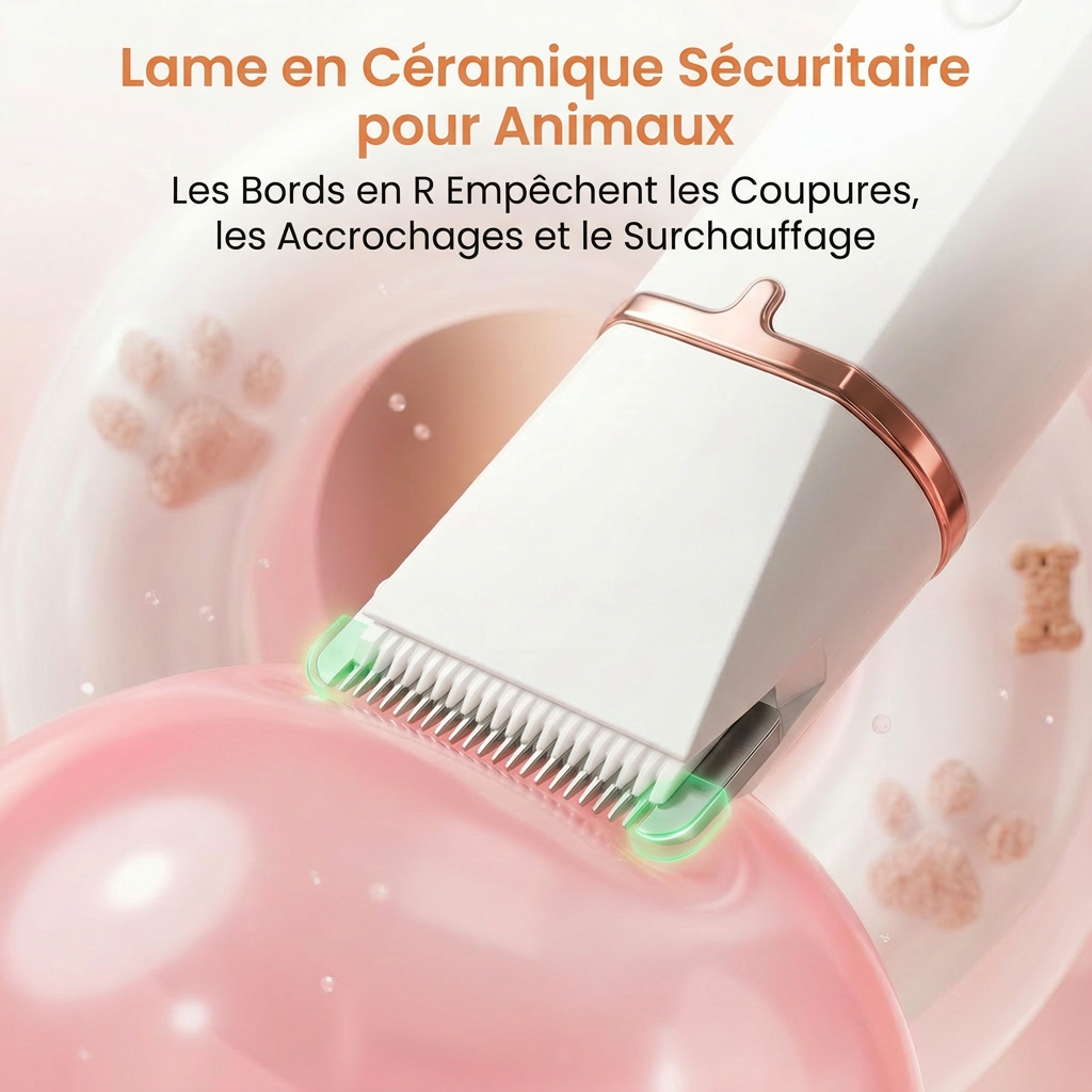 Blinkit Tondeuse électrique silencieuse pour animaux Blanc Mini 4 niveaux Étanche Longue autonomie Tondeuse à poils en céramique ZCC162