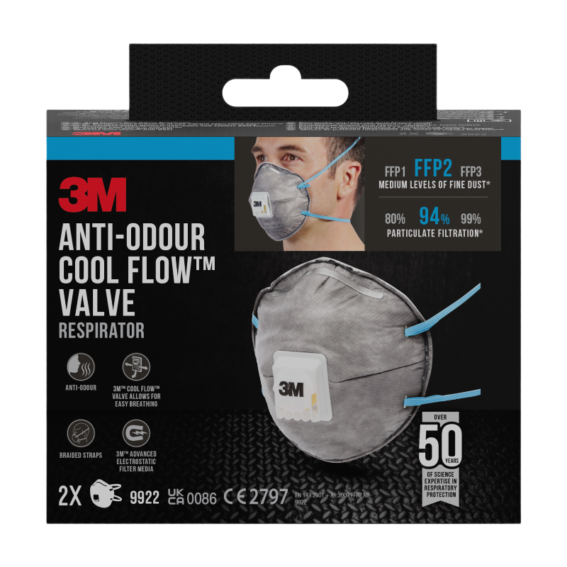 3M Lot de 2 masques anti-odeurs avec valve FFP2 Pack peinture