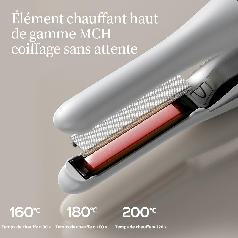 lena Pince lissante sans fil 12 mm plaque incurvée technologie de chauffage MCH volume haut de tête 150 g