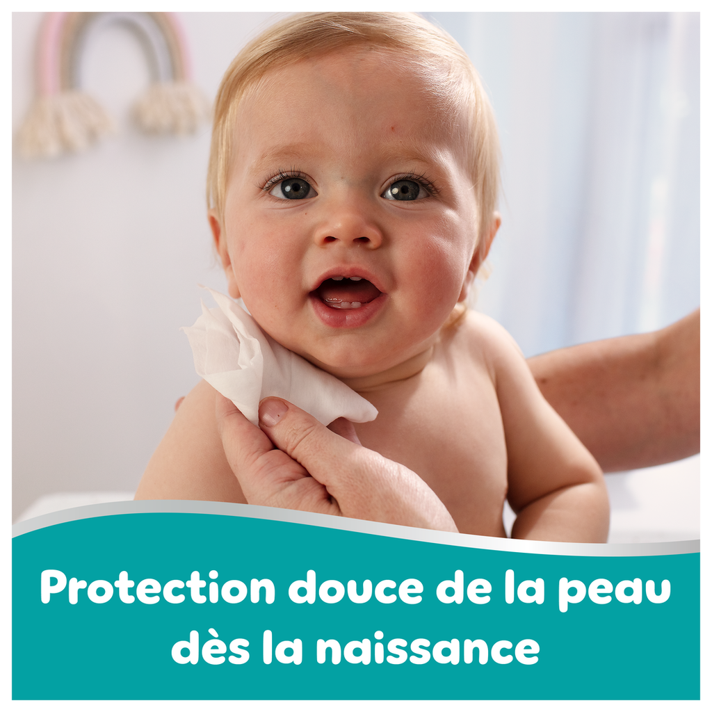 Pampers 99% D'Eau Lingettes Pour Bébé, 3 Paquets De 60 Lingettes = 180 Lingettes, Lotion Douce Avec 99% D’Eau