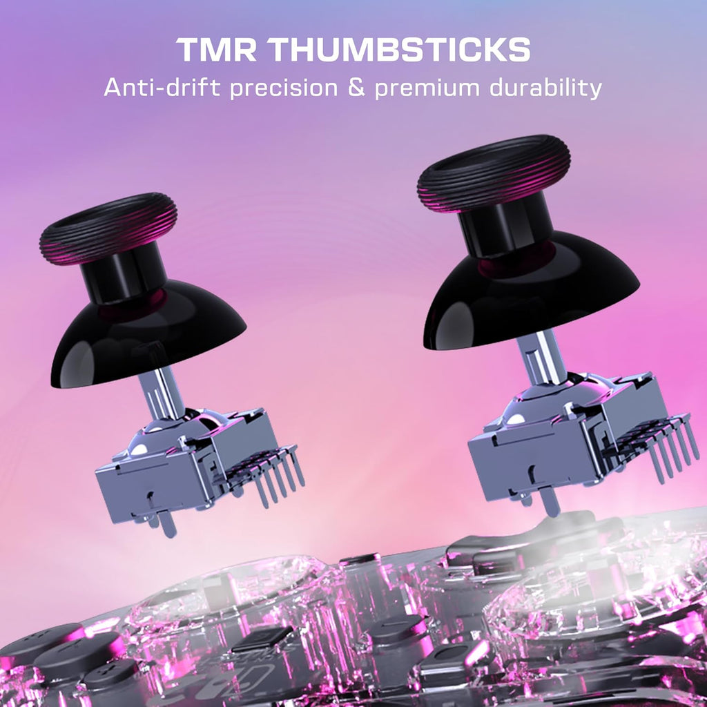 Turtle Beach Afterglow Wave Manette Sans Fil (Bluetooth) RGB - TMR Sticks, Batterie 40 h, 4 Modes RGB, 2 Boutons Programmables - Nintendo Switch 2, Switch, Switch Lite & Switch OLED - Transparent
