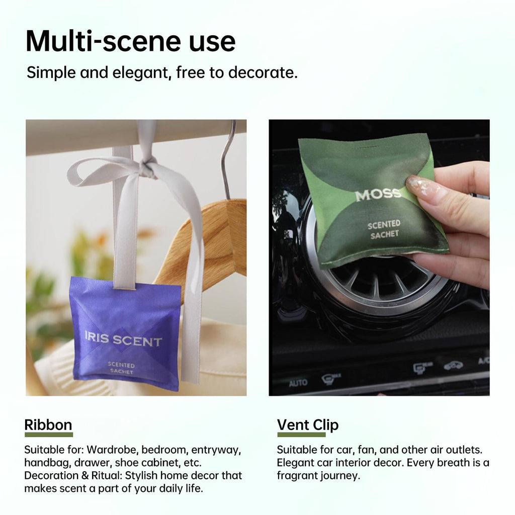 Zooly Lot de sachets parfumés pour voiture - Mousse des montagnes de l’Himalaya (Vert), 12 g, 1 lot
