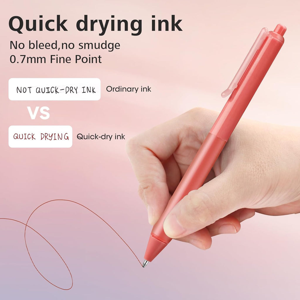 WRITECH Lot de 8 stylos rétractables à encre gel multicolore - 0,7 mm