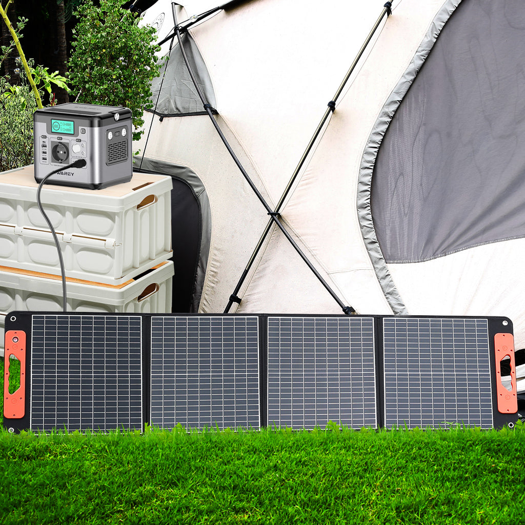 SWAREY 100W Panneau Solaire Pliable, Chargeur Monocristallin USB-C 60W avec Ray Tracing, Compatible avec Station d'Énergie, Téléphone, Tablette, Ordinateur, Camping, VR, Urgence Extérieure