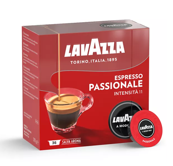 LAVAZZA Capsules Compatibles A Modo Mio Espresso passionale 36 capsules