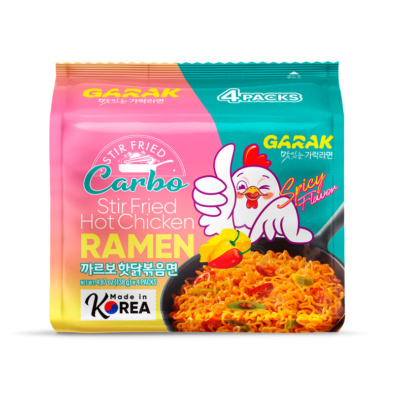 Garak Lot de 5 ramen sautés saveur carbo poulet épicé - 145 g