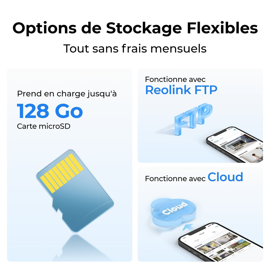 REOLINK G430 – Caméra de surveillance 4MP Pan-Tilt 4G LTE – Blanche – Avec panneau solaire
