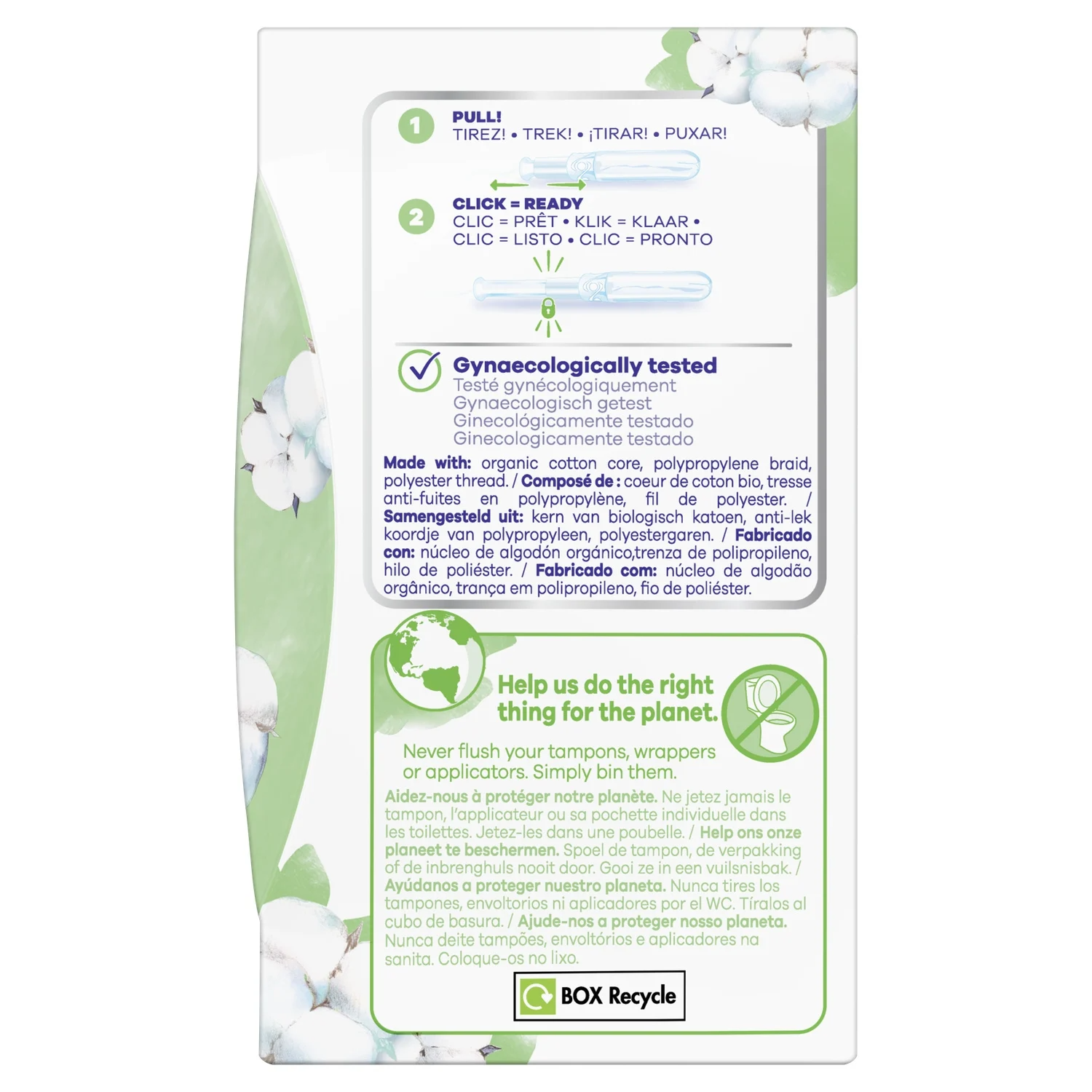 TAMPAX Cotton Protection, tampons réguliers avec applicateur-14 unités