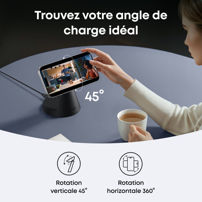 Anker MagGo Station de charge sans fil 3-en-1 support dock Kit câble et chargeur - Europe (hors prise UK) Golden 1