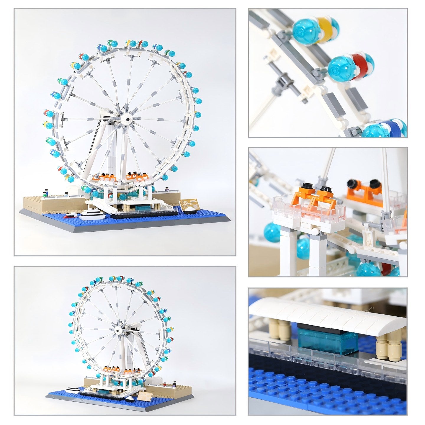 WANGE 1528 Pièces Blocs de Construction, Modèle de Monument London Eye, Roue de Fer à Cheval Rotative Détaillée, Ensemble de Construction Éducatif pour Décoration Familiale et de Bureau