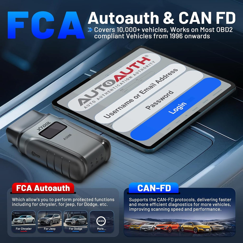 xtool A30M V2.0 Scanner OBD2 Outil de Diagnostic, 26 Réinitialisations, Tous Systèmes | Outil de Scan Bidirectionnel Bluetooth