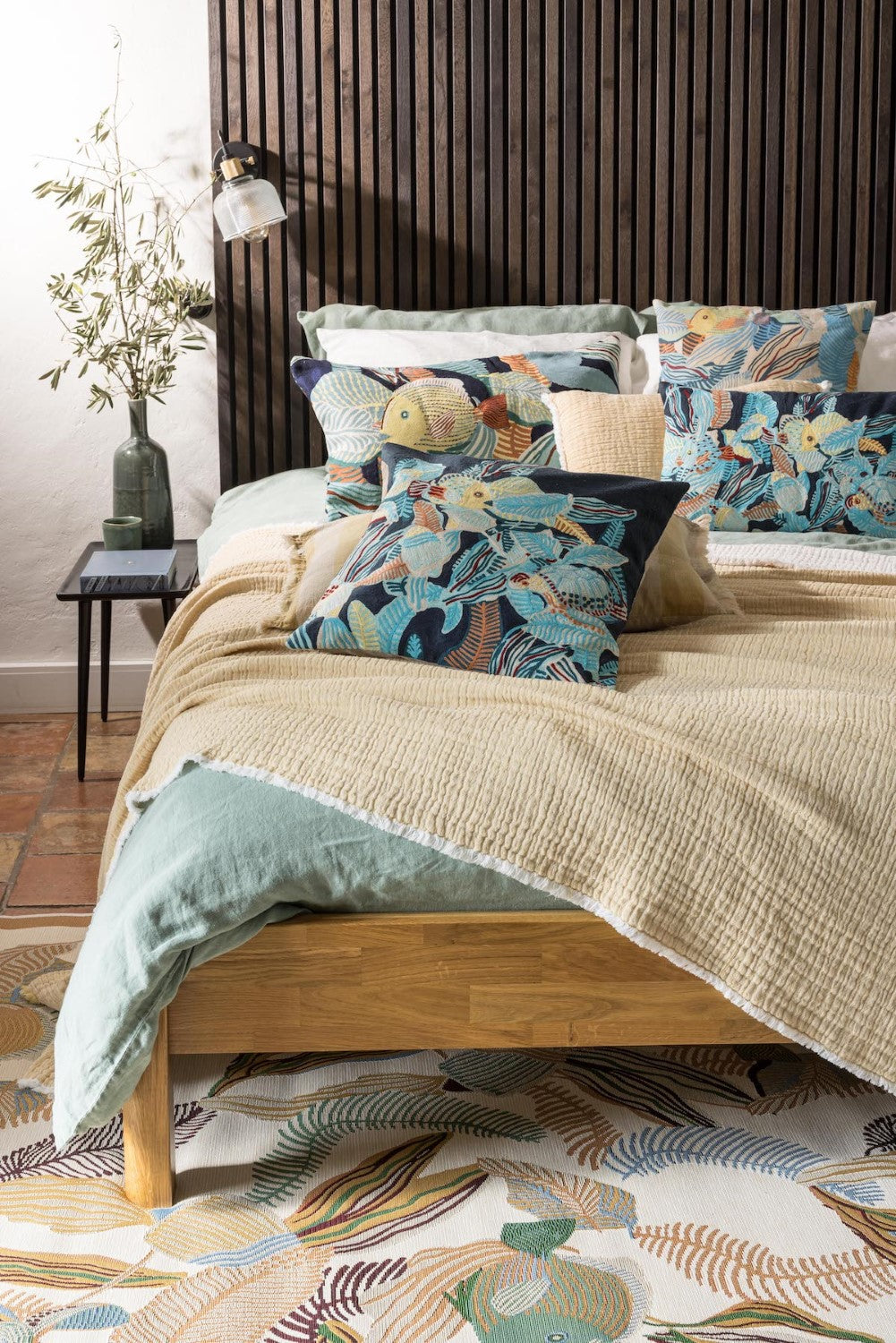 VIVARAISE Housse de couette Kala sauge - 260 x 240 cm