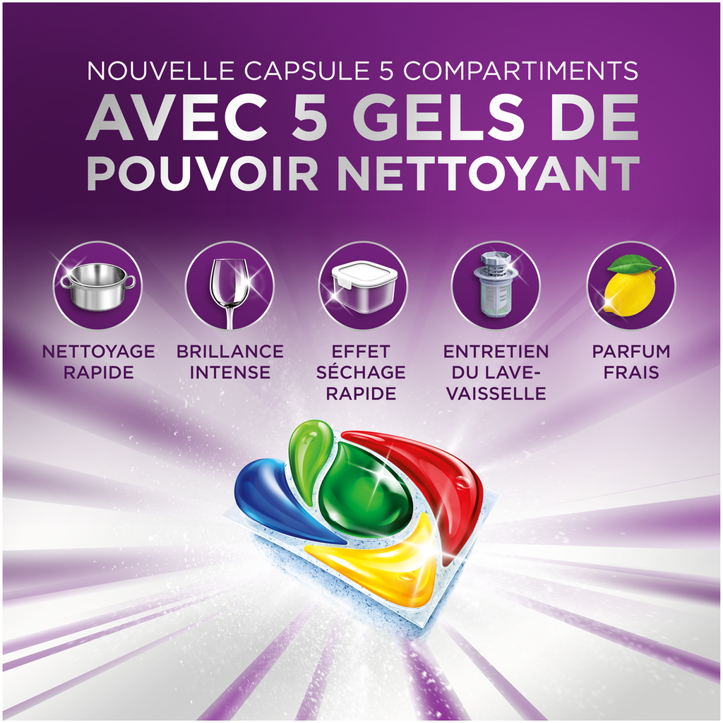 Fairy Platinum Plus Tablettes Lave-Vaisselle Tout-en-1, Miracle 30 Minutes, 60 Tablettes, Notre Nettoyant n°1 Pour Les Résidus Alimentaires Tenaces
