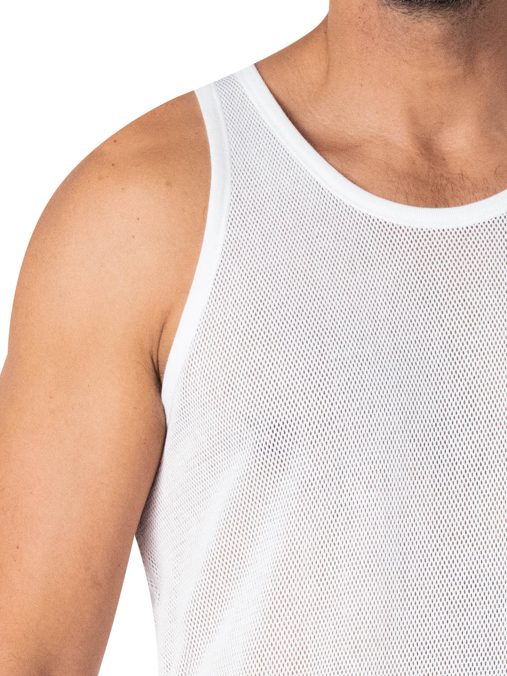 EMINENCE Débardeur homme maille aérée Pur Coton, Blanc