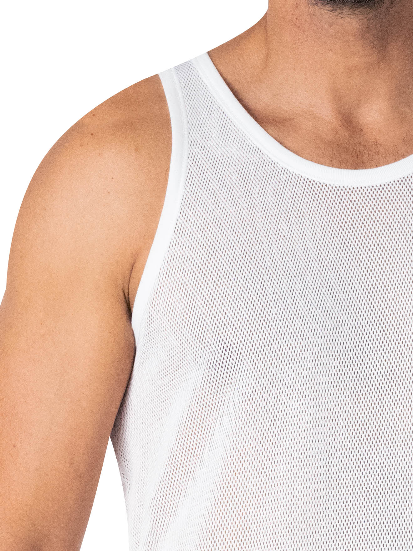 EMINENCE Débardeur homme maille aérée Pur Coton, Blanc