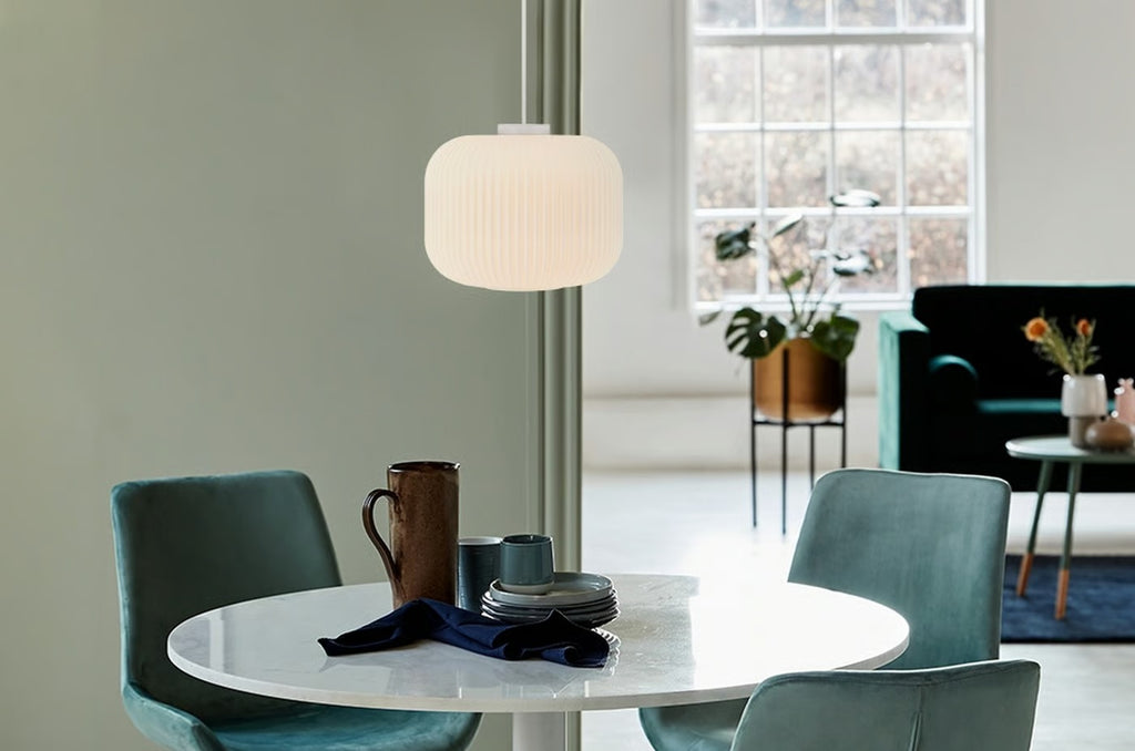 Suspension MILFORD 30 verre opale IP20 E27 - Nordlux, Intérieur