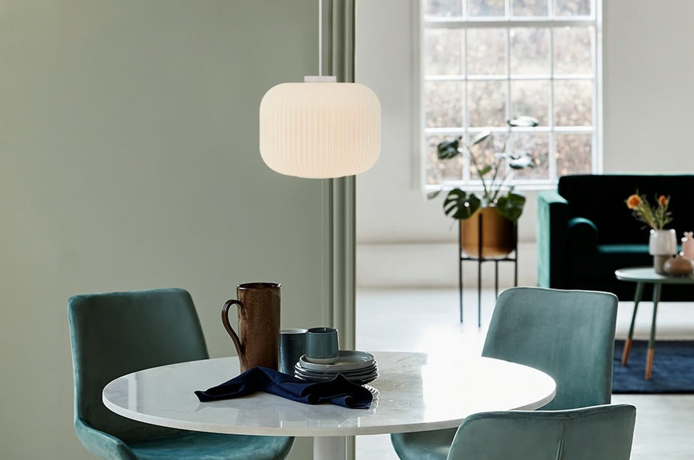 Suspension MILFORD 30 verre opale IP20 E27 - Nordlux, Intérieur