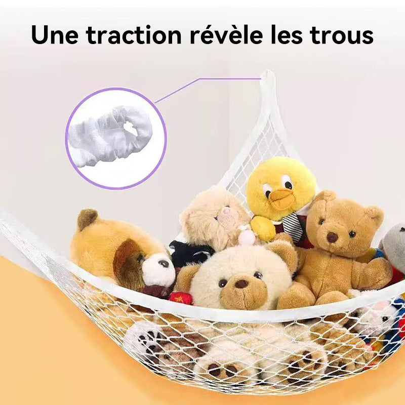 JORDAN&JUDY Filet de rangement pour jouets, hamac de rangement pour peluches, blanc