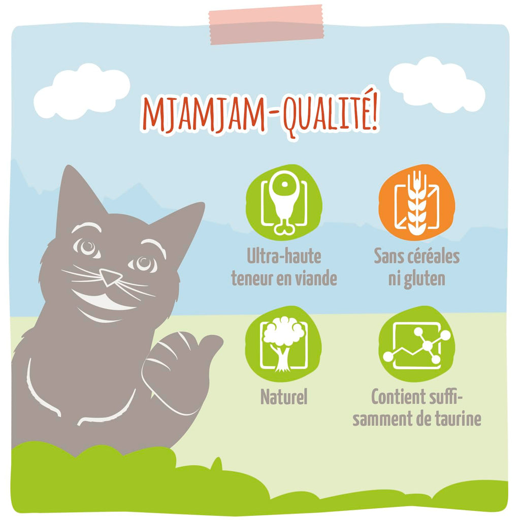 MjAMjAM [Peut être servi frais pour l’été] Aliment humide pour chat en gourde Gibier 300 g x 6