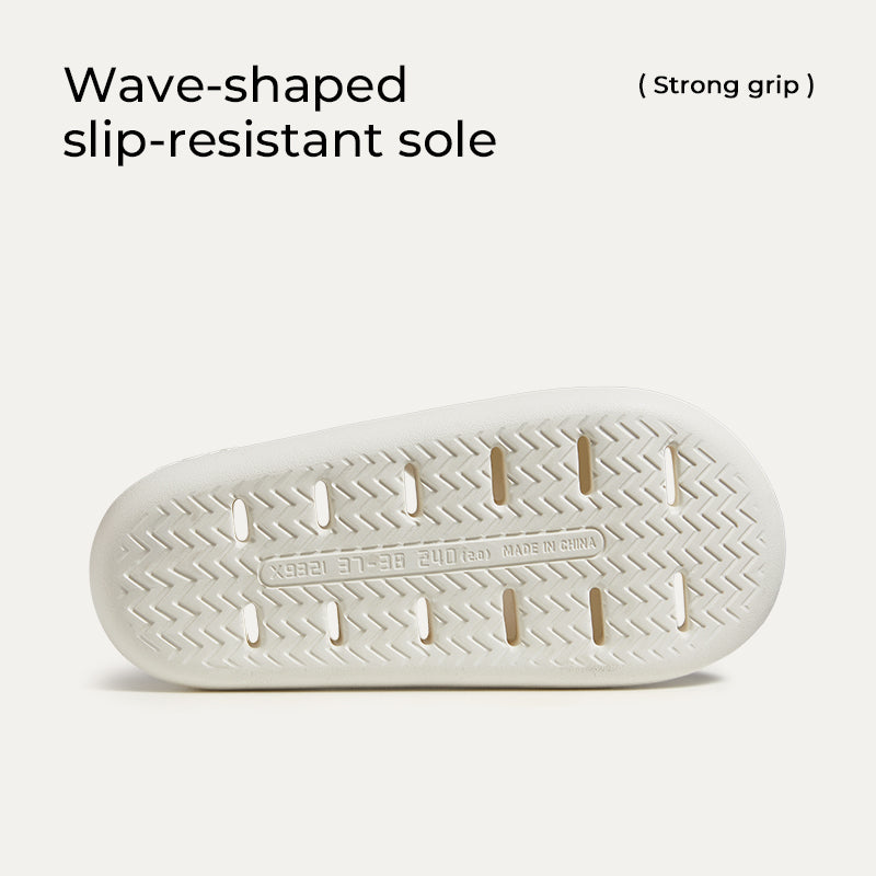 PUXI Claquettes de bain ondulées Récif noir pointure 42-43 unisexes style minimaliste
