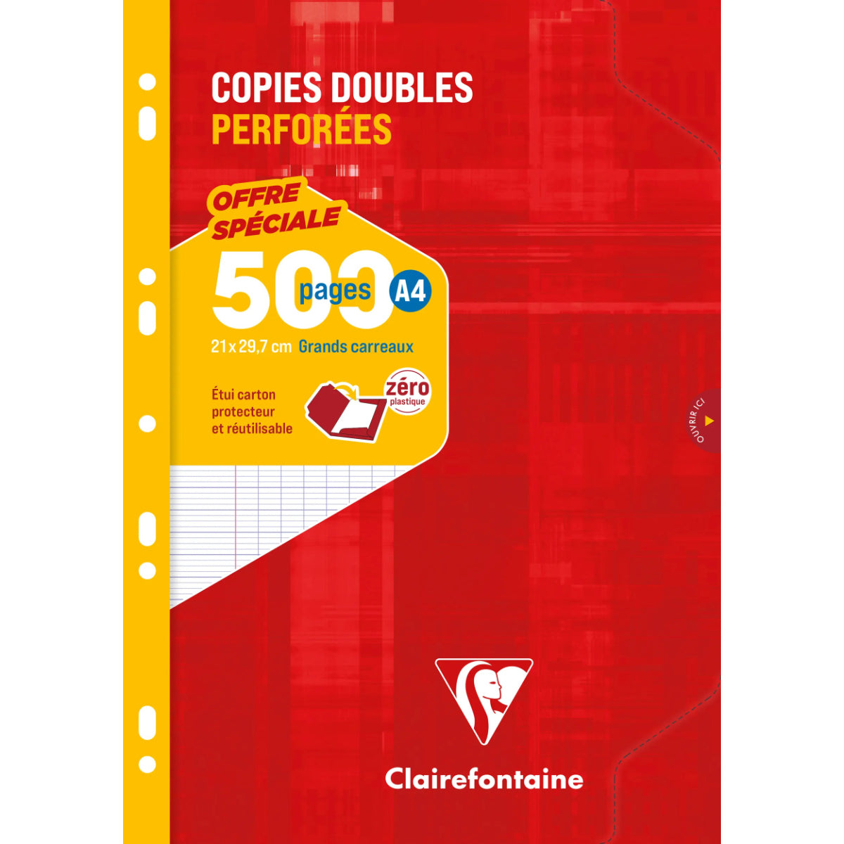 Clairefontaine Feuilles A4 recto verso 500 pages réglure large MAXI Pack