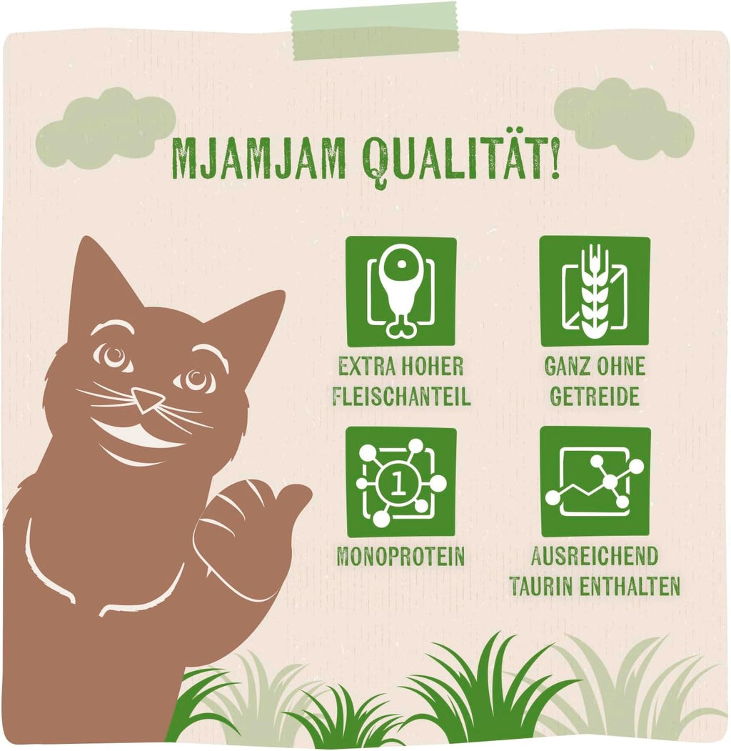 MjAMjAM [Peut être servi frais pour l'été] Aliment humide pur pour chat au bœuf - 400 g x 6