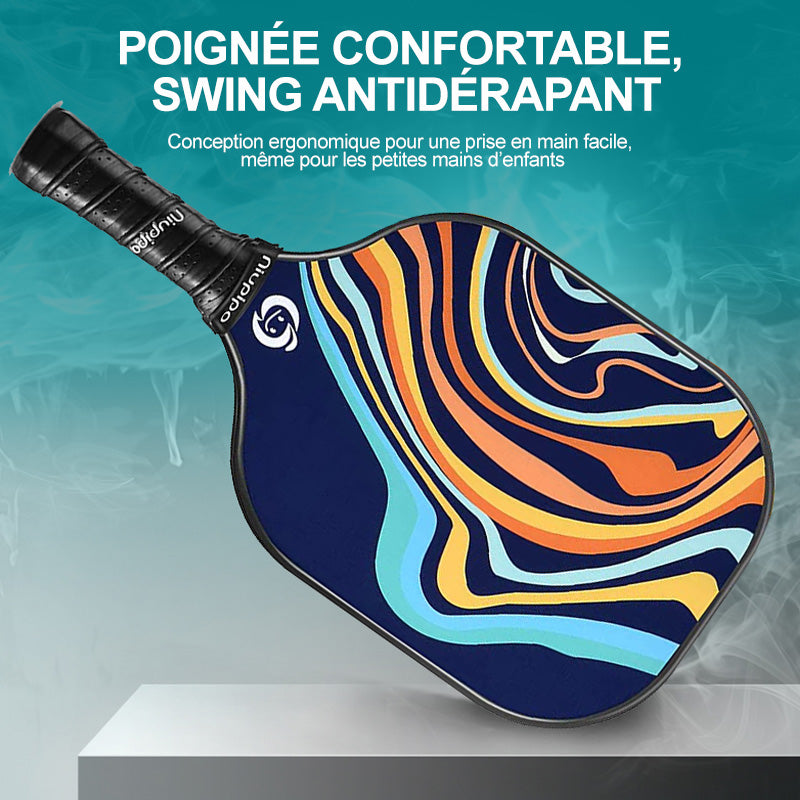 NIUPIPO MX-23 Lot de 2 paddles de pickleball en fibres de verre, noyau en polypropylène à alvéoles certifié USAPA