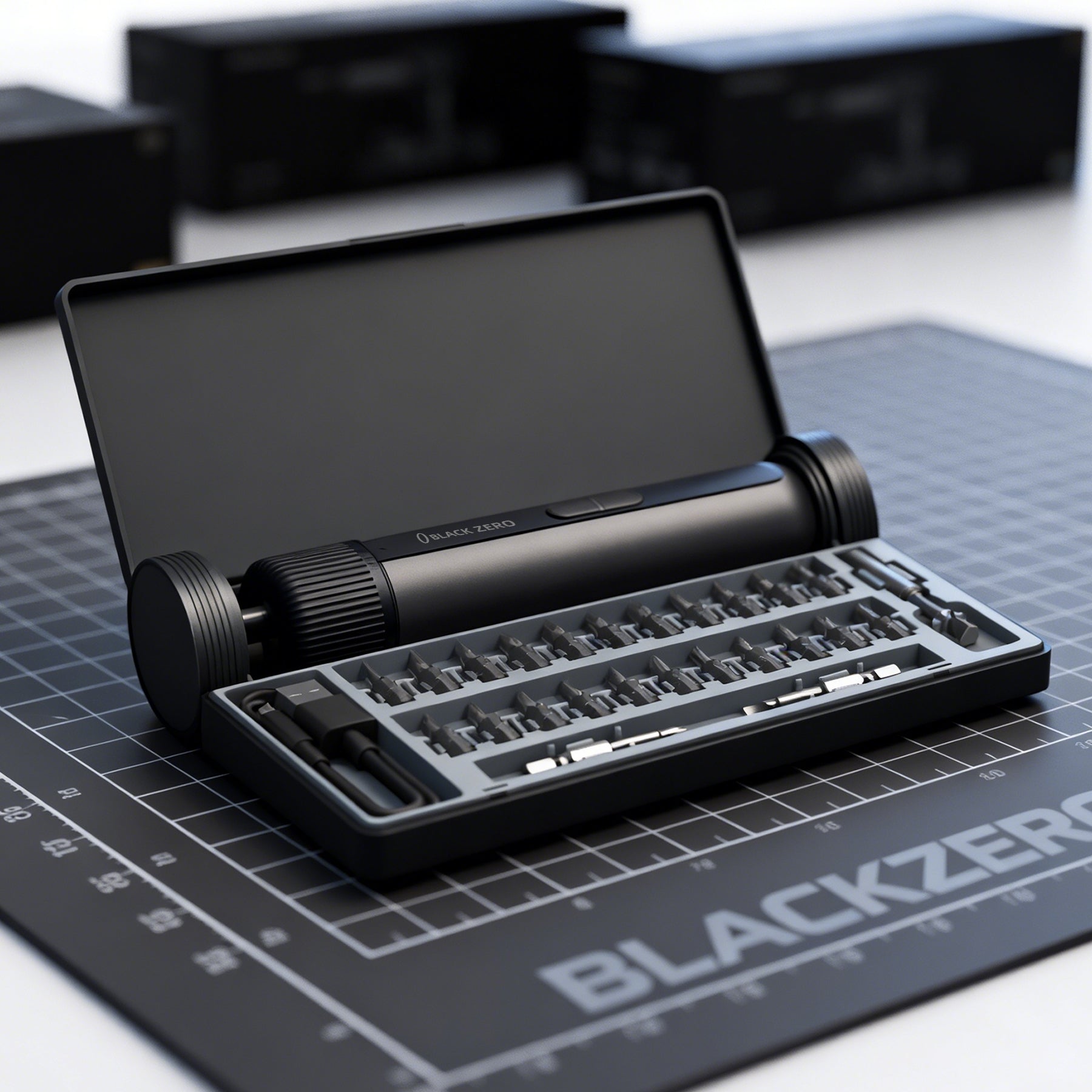 BLACK ZERO Tournevis sans fil, Kit de tournevis électrique puissant 3,6 V à couple élevé, Outil portatif multifonction pour bricolage à domicile, Rechargeable par USB, Compact et léger