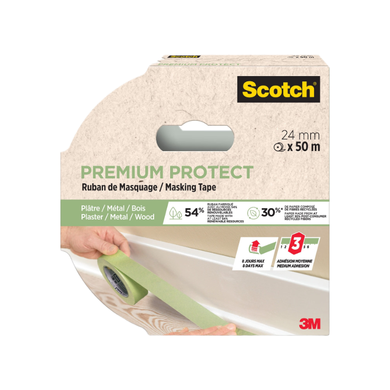 Scotch® Ruban de Masquage Classic Premium Protect Scotch® - PEFC Vert 50m x 24mm