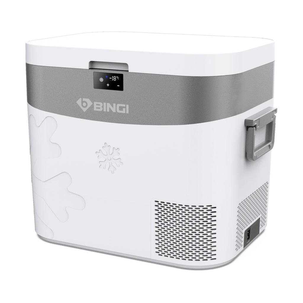 BINGI Réfrigérateur-congélateur portable pour voiture 22 L, double alimentation 12 V/24 V CC et 100-240 V CA, température réglable de -18 ℃ à 15 ℃