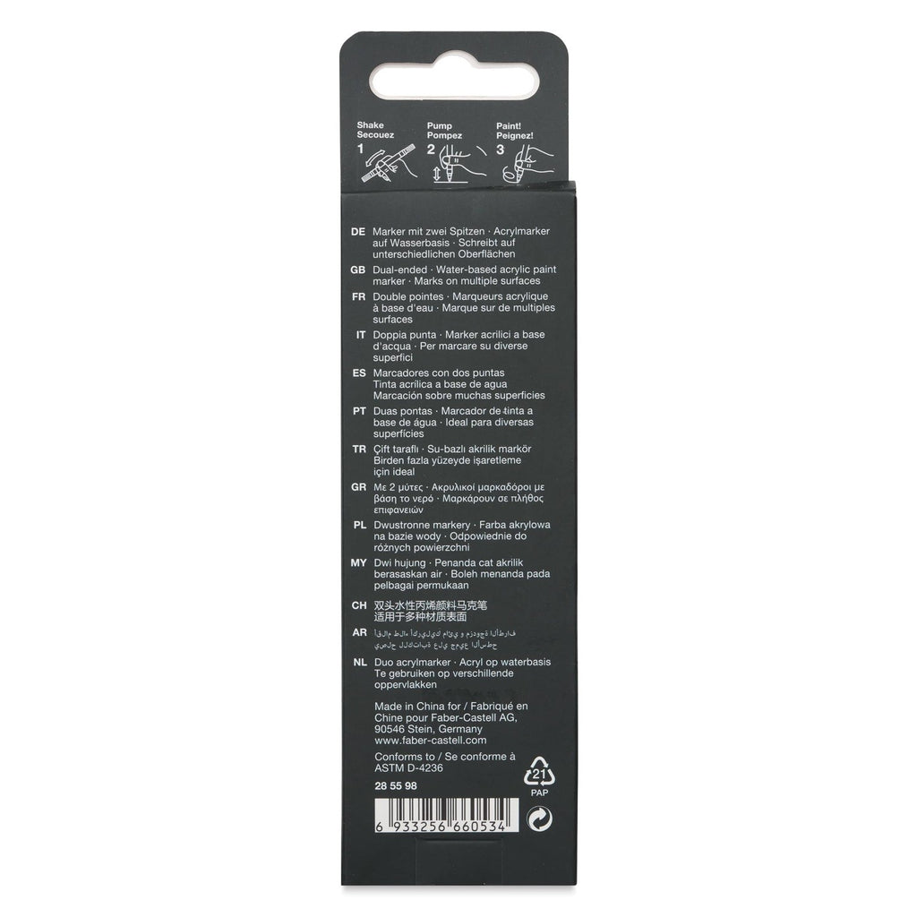 Faber-Castell Black Edition Marqueur acrylique double Shake and Paint - Noir