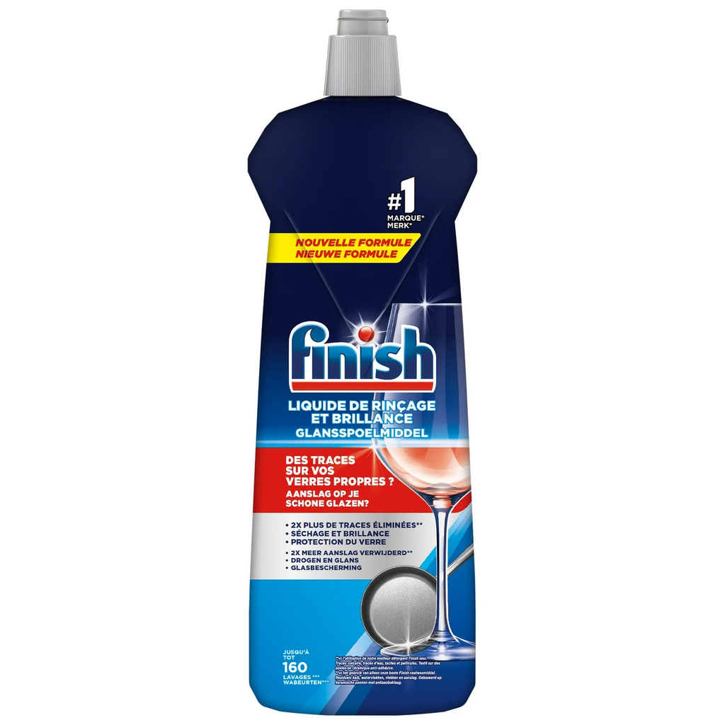 FINISH Powerball Shine Liquide de rinçage lave-vaisselle anti-traces d'eau séchage rapide 800 ml