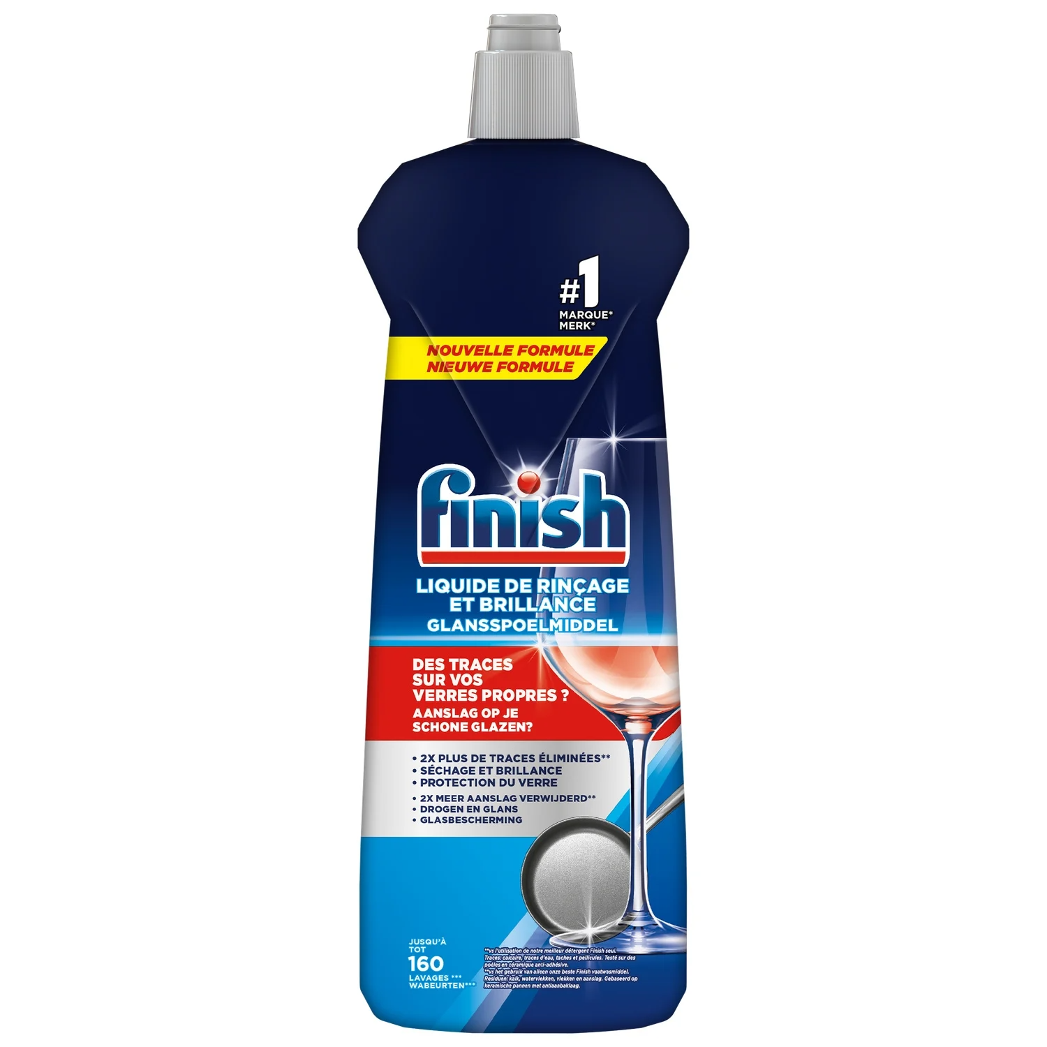 FINISH Powerball Shine Liquide de rinçage lave-vaisselle anti-traces d'eau séchage rapide 800 ml