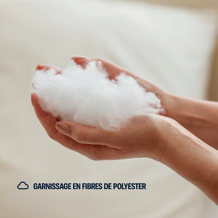 MORPHEA Oreiller moelleux coton et polyester épaisseur 5 cm - 60 x 60 cm