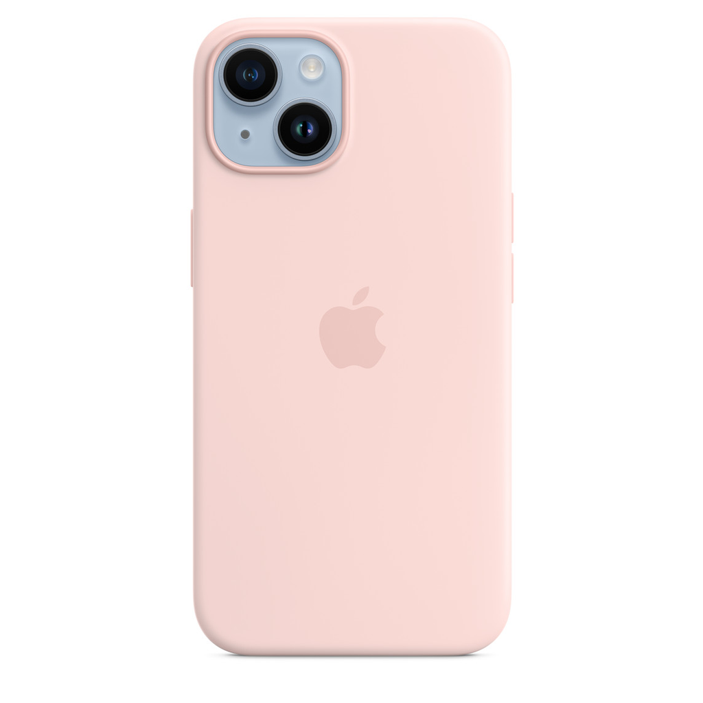 Apple coque en silicone avec MagSafe pour iPhone 14 - Rose craie