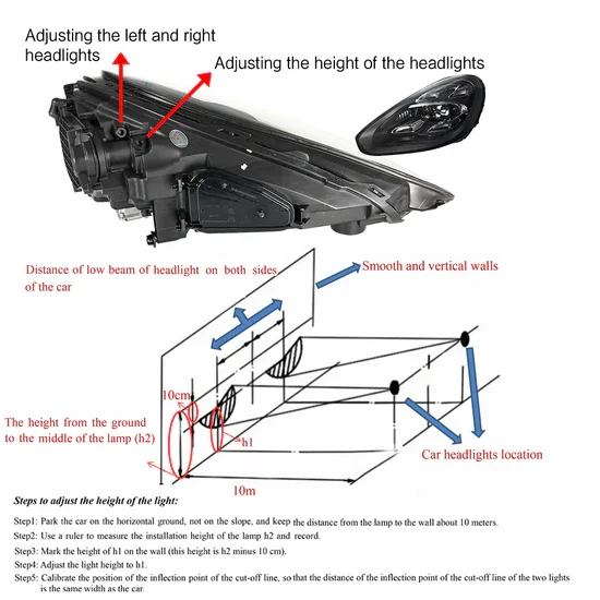 TYPY Phare avant LED de voiture pour Porsche Cayenne 958.2 2015-2017, Plug & Play, conception haute configuration, accessoires matriciels