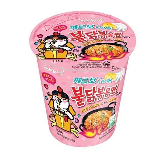 Samyang nouilles instantanées saveur poulet Carbonara épicé, 80 g en bol