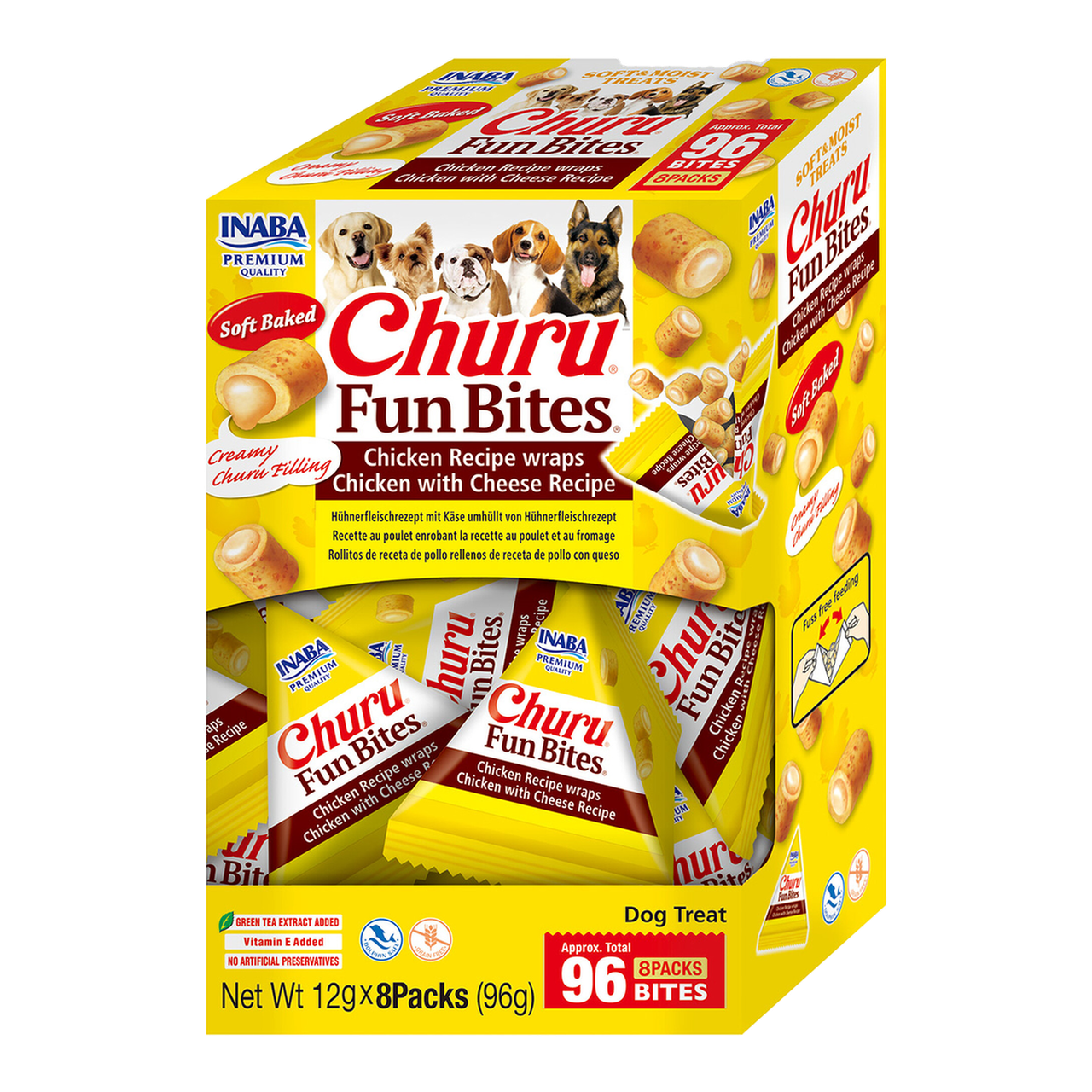INABA Fun Bites Friandises pour chien - Roulés poulet et fromage
