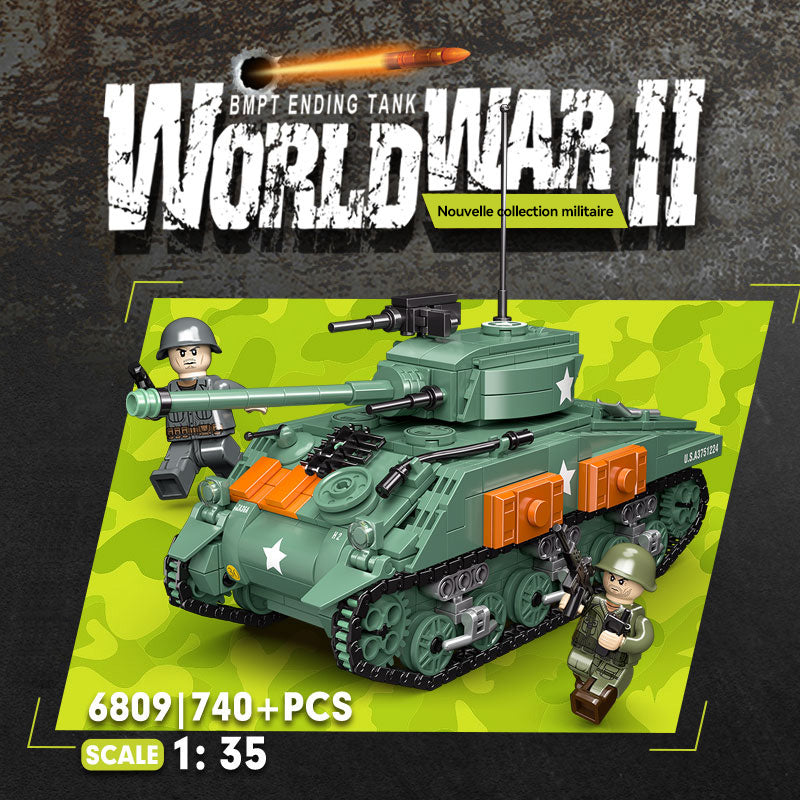 CAYI M4 Tank Sherman 740 Pièces Ensemble de Blocs de Construction pour Bricoleurs