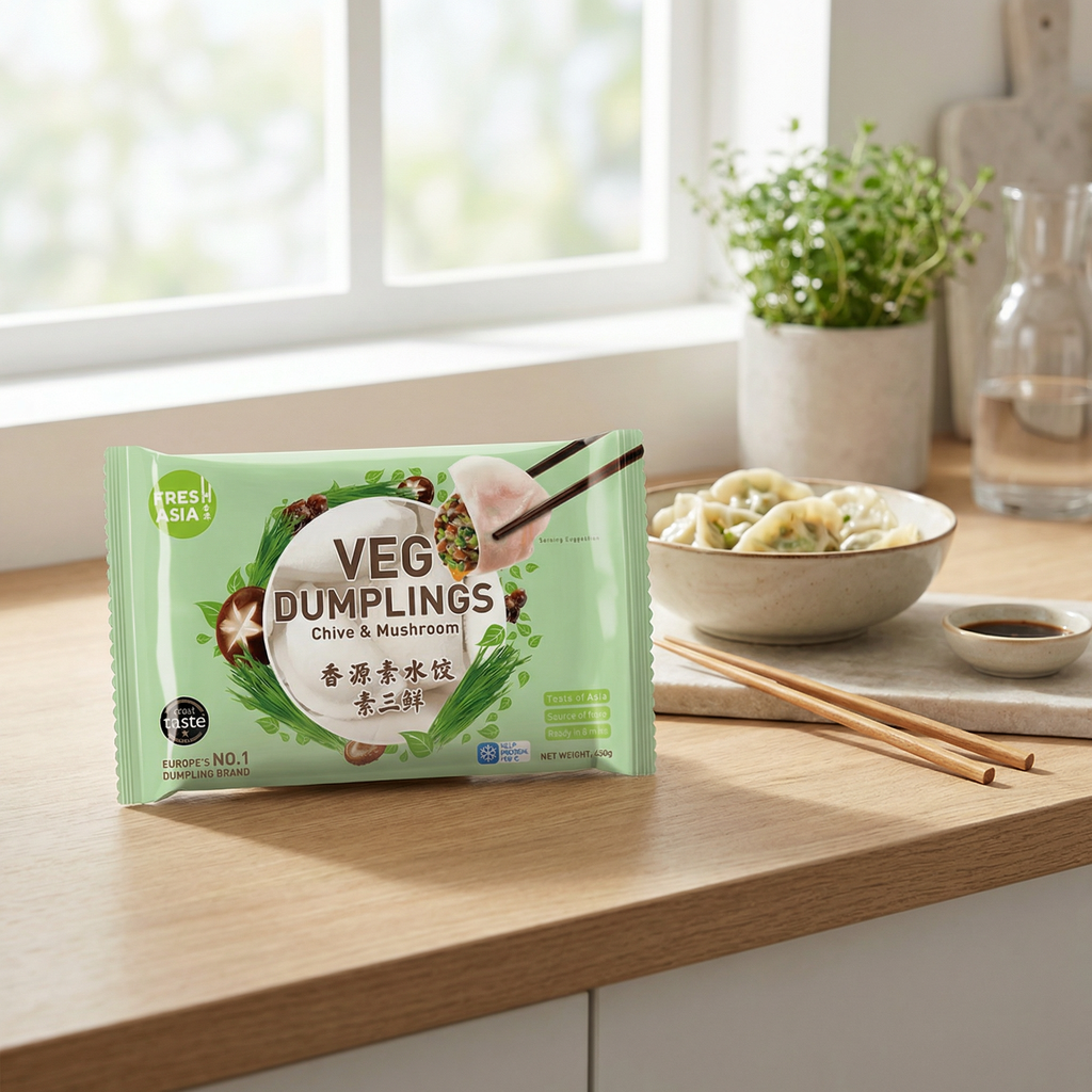 FRESHASIA Raviolis à la ciboulette et aux champignons - 450 g