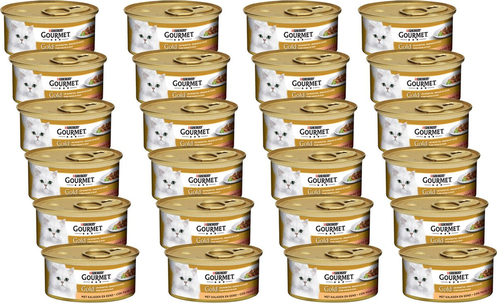 Gourmet Gold Aliment humide pour chat Canard et dinde 24 x 85 g