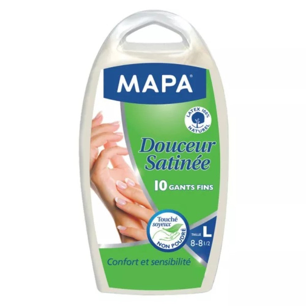 MAPA Gants fins latex douceur satinée Mapa taille L boîte x10