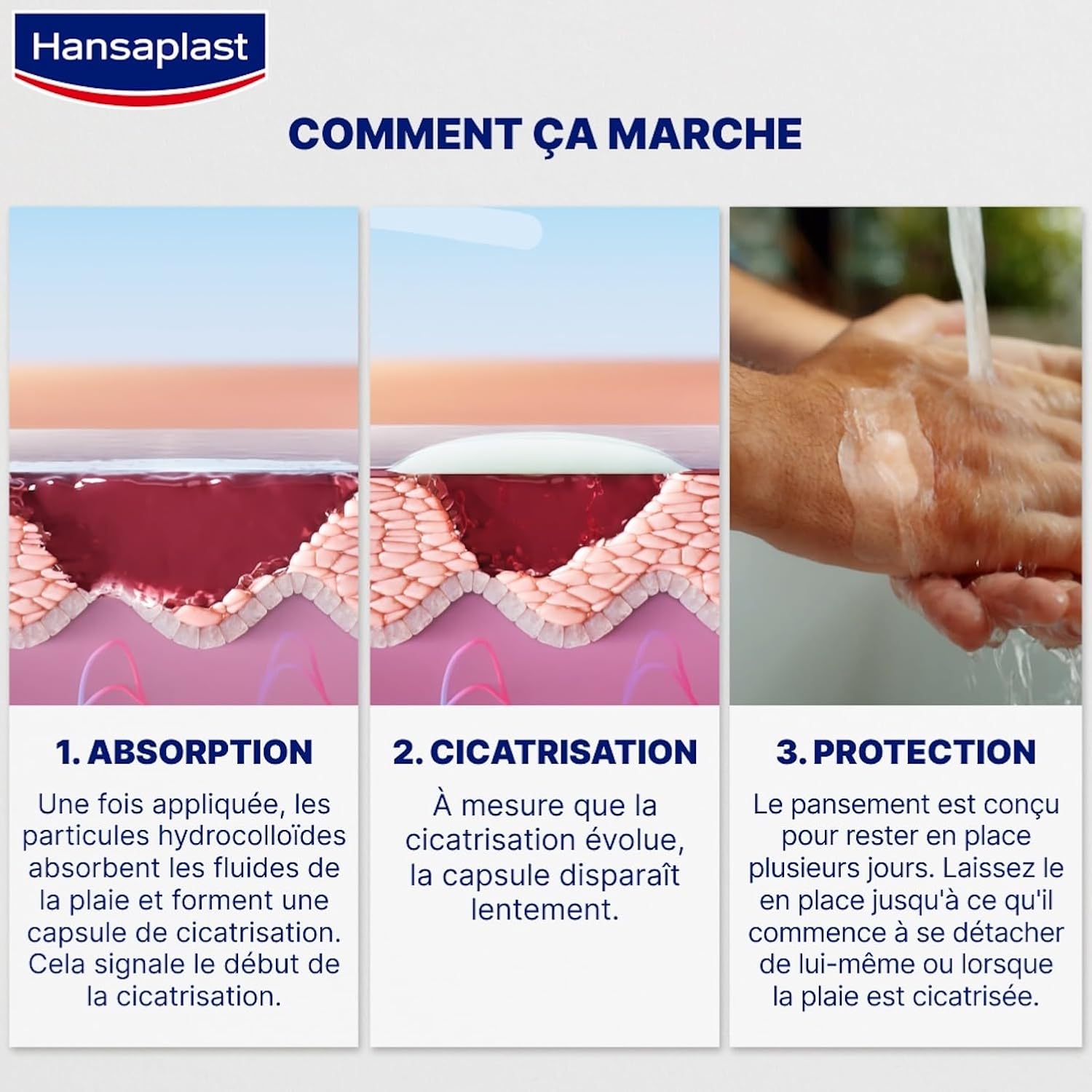 Hansaplast Pansements Plaies Second Skin Hydrocolloïdes XL x3
