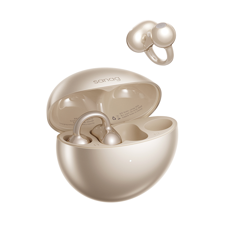 sanag S6SUltra Écouteurs à clip ouverts sans fil Bluetooth Hi-Fi stéréo IA intelligente S-S6SUltra-CL-Headphones Or champagne