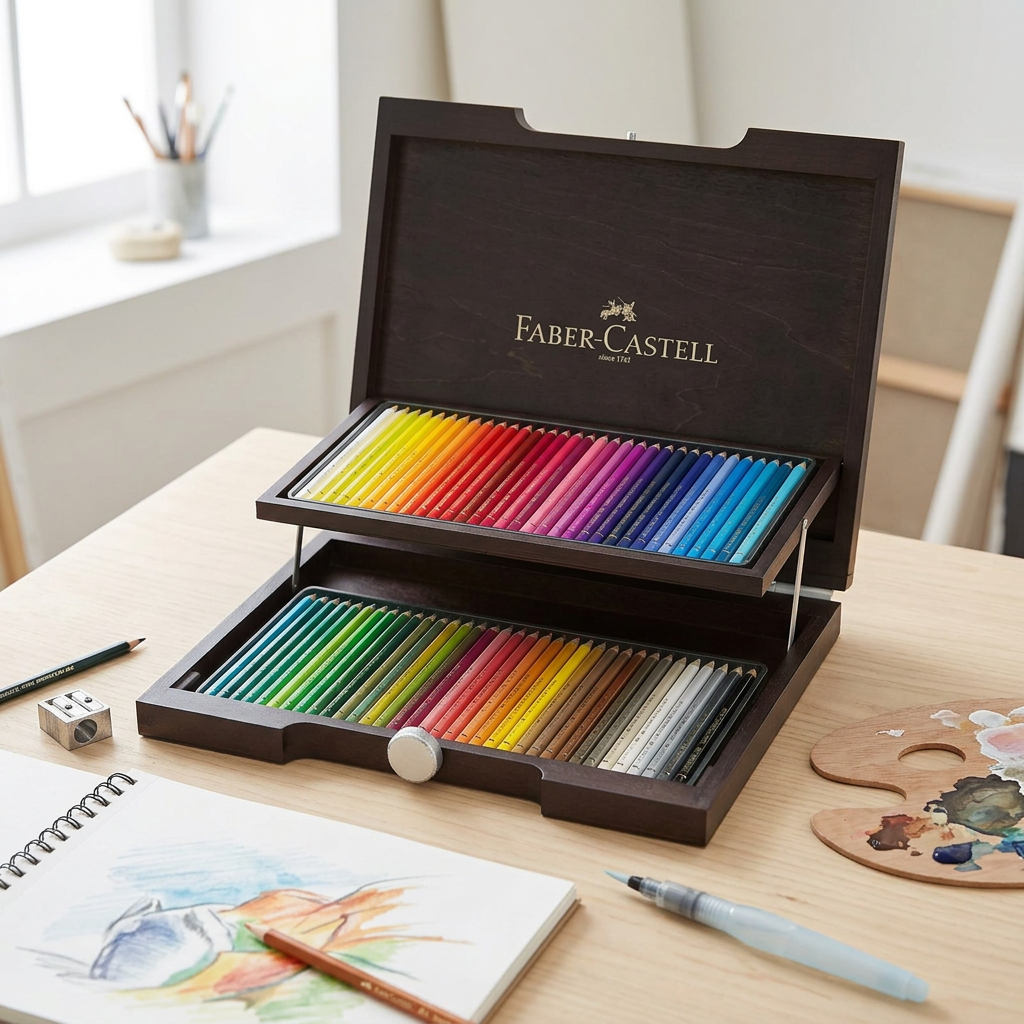 Faber-Castell Albrecht Dürer Set de Crayons Aquarelle 72 Couleurs - Boîte en Bois de Qualité Artiste